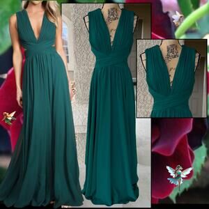 Lulus Emerald Green Cutout Vivid Imagination Maxi Dress Size XL